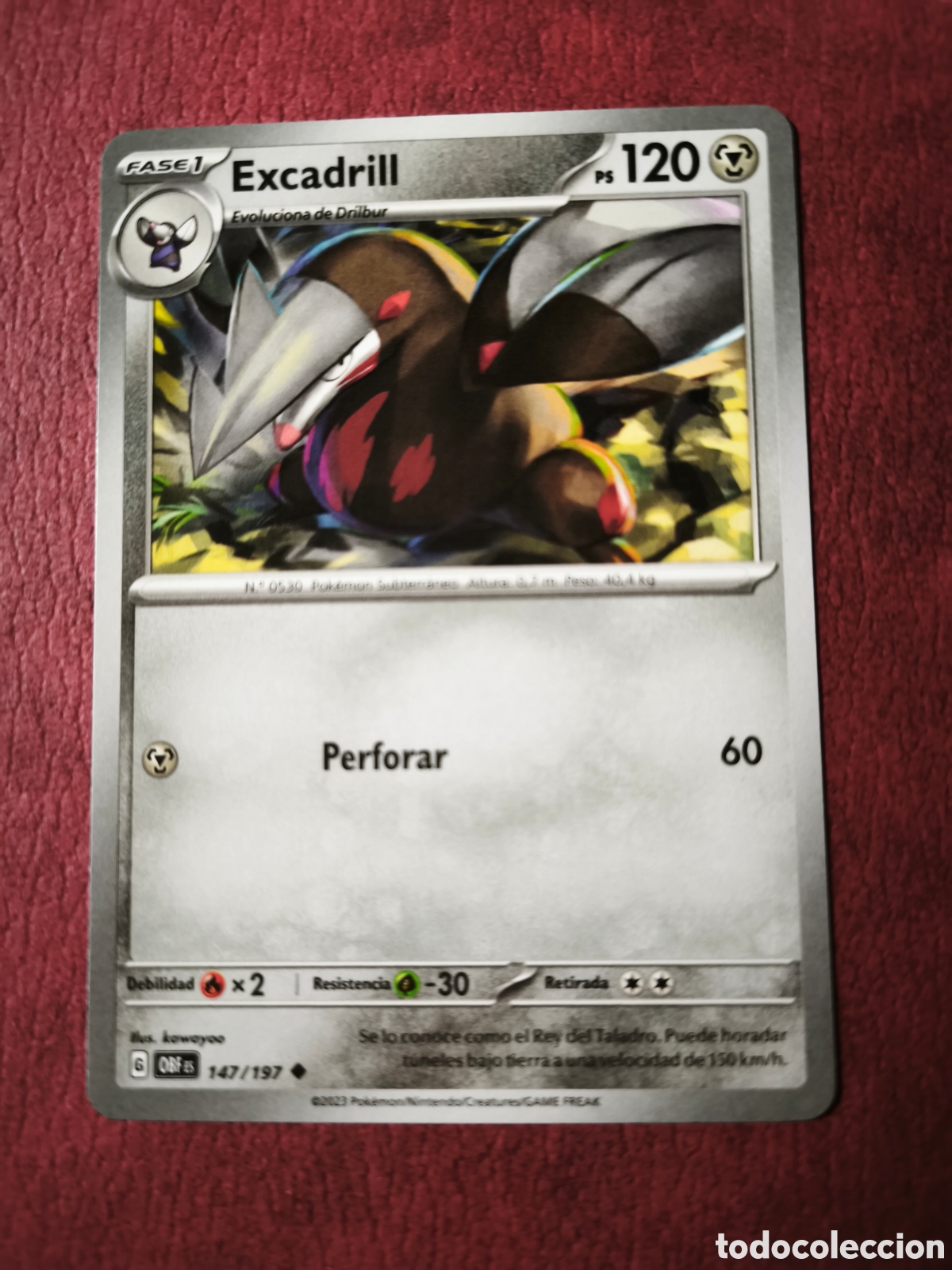 Coleccionismo cromos antiguos: Pokemon. 2023. Excadrill #147/197. Espa&ntilde;ol