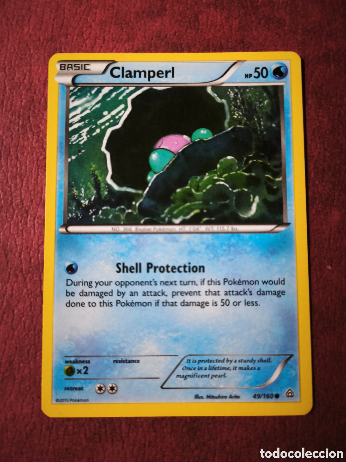 Coleccionismo cromos antiguos: Pokemon. 2015. Clamperl #49/160. Ingl&eacute;s