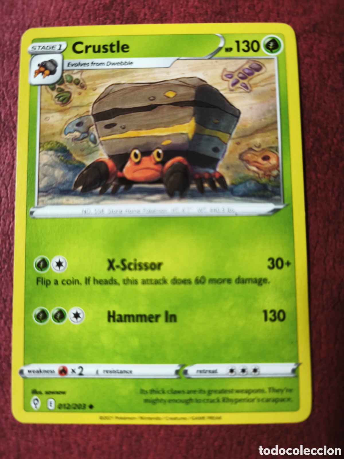 Coleccionismo cromos antiguos: Pokemon. 2021. Crustle #12/203. Ingl&eacute;s