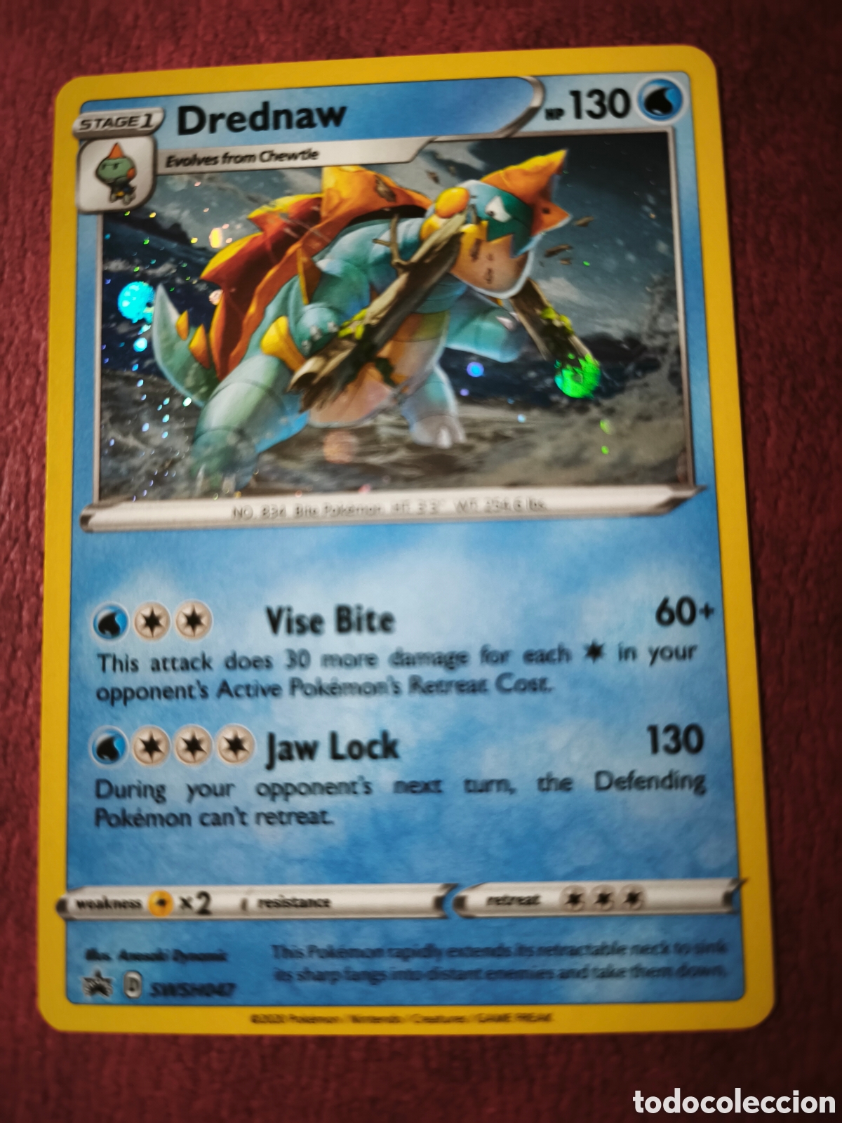 Coleccionismo cromos antiguos: Pokemon. 2020. Drednaw SWSHO47. Holo. Ingl&eacute;s