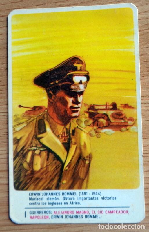 Coleccionismo cromos antiguos: ROMMEL GUERRA MUNDIAL SERIE GUERREROS CROMO CARTA NAIPE DE LA BARAJA MILKANA. ANTIGUO.