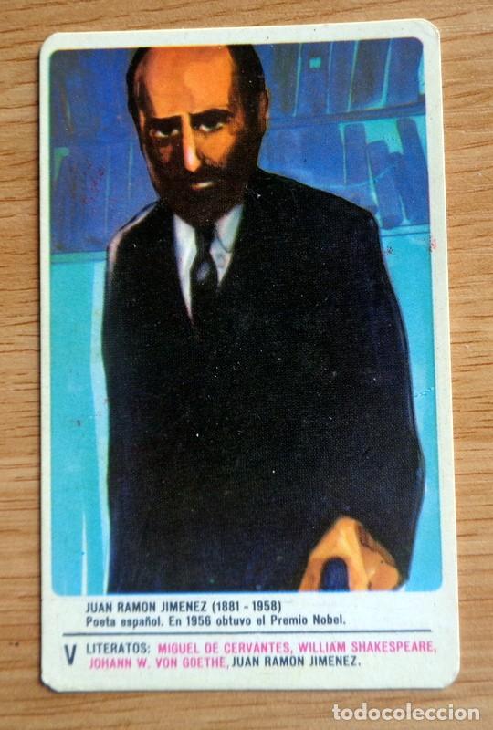 Collectable Antique Stickers: JUAN RAMON JIMENEZ SERIE LITERATOS CROMO CARTA NAIPE DE LA BARAJA MILKANA. ANTIGUO. EXCELENTE ESTADO