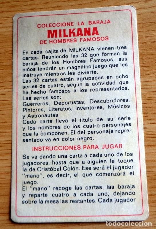 Collectable Antique Stickers: CARTA PRESENTACI&Oacute;N BARAJA MILKANA. HOMBRES FAMOSOS. CROMO. ANTIGUO