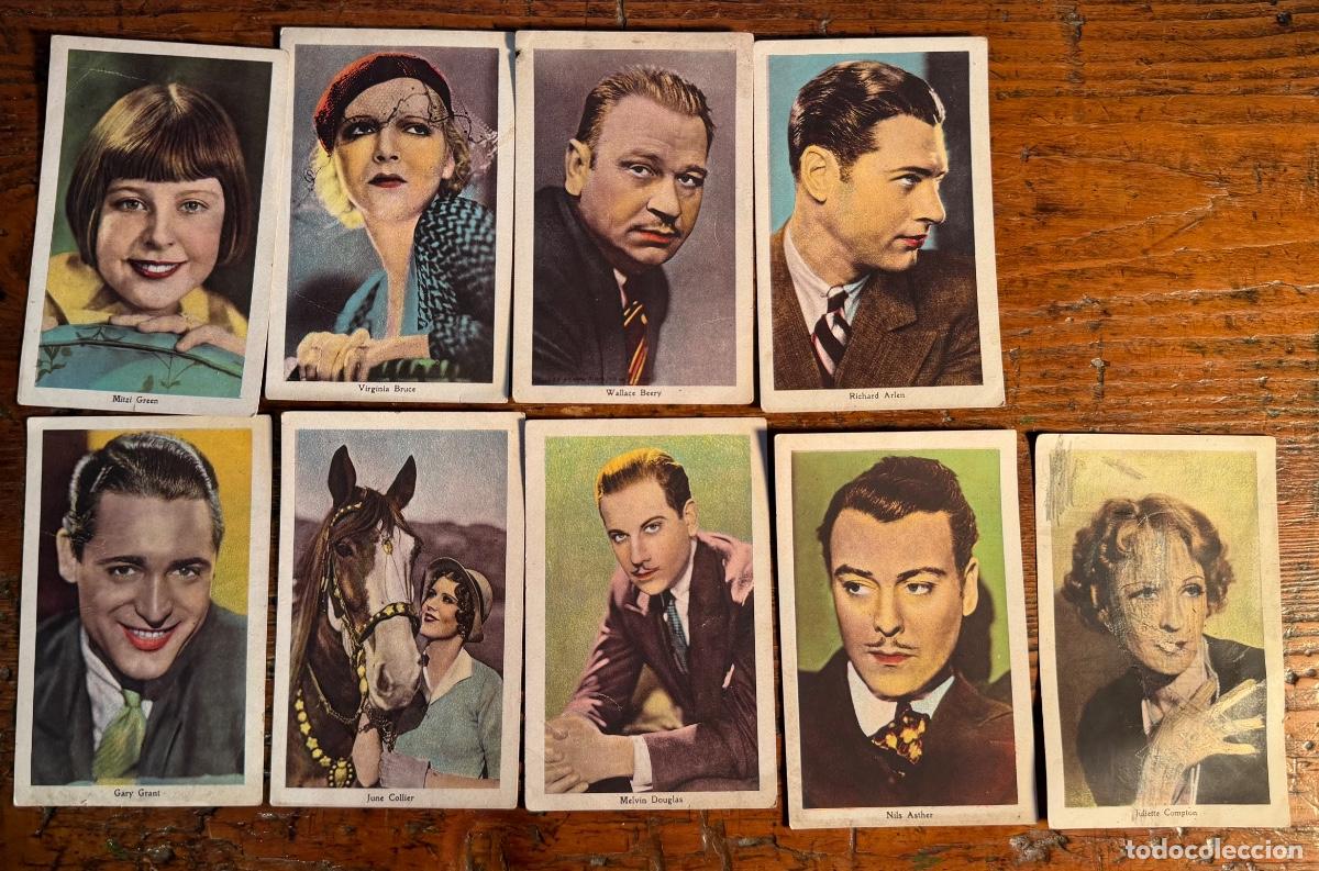 Coleccionismo cromos antiguos: 9 CROMOS ACTORES, COLECCION COMPLETA 18 CROMOS
