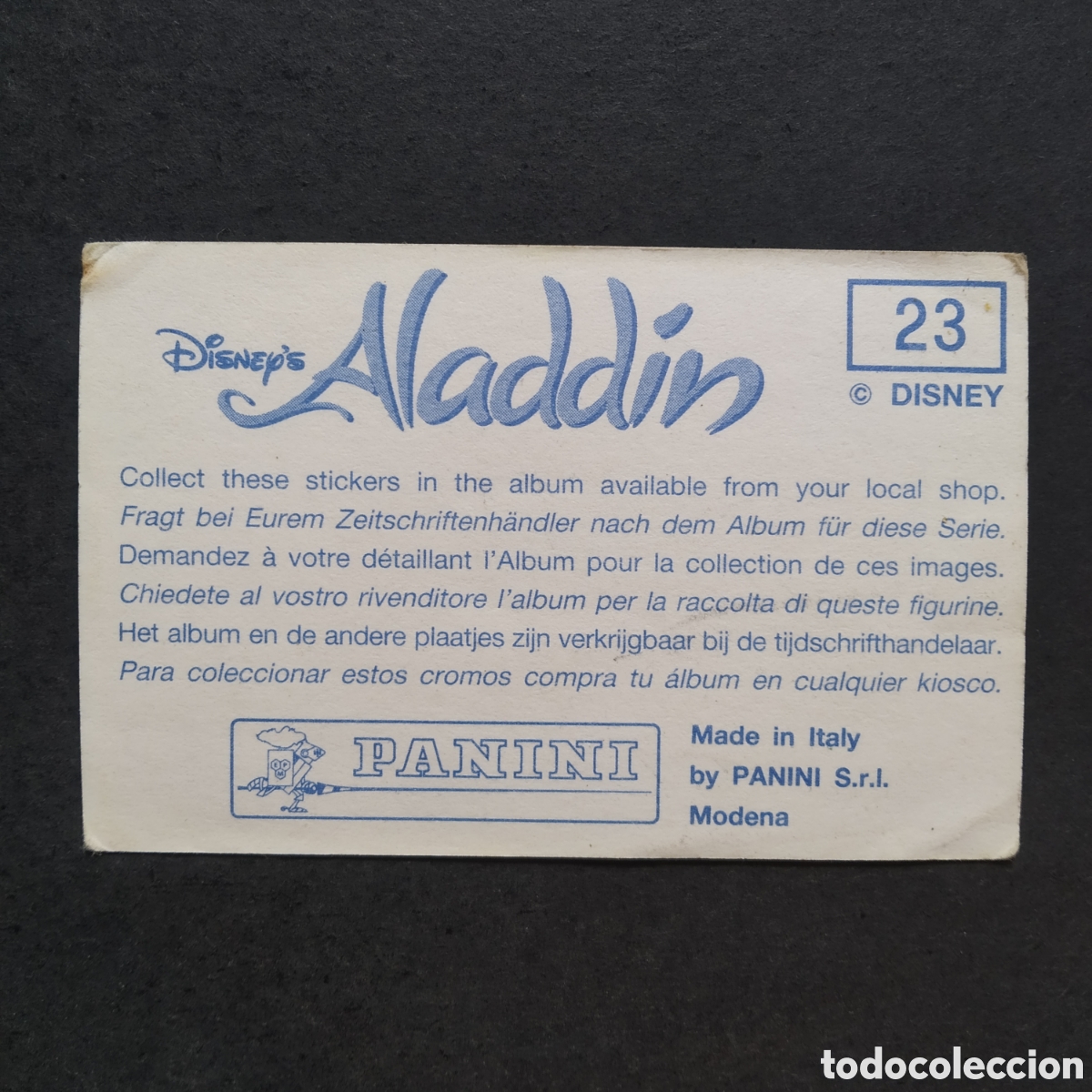Coleccionismo cromos antiguos: CROMO - N&ordm; 023 - ALAD&Iacute;N - PANINI - Foto 2