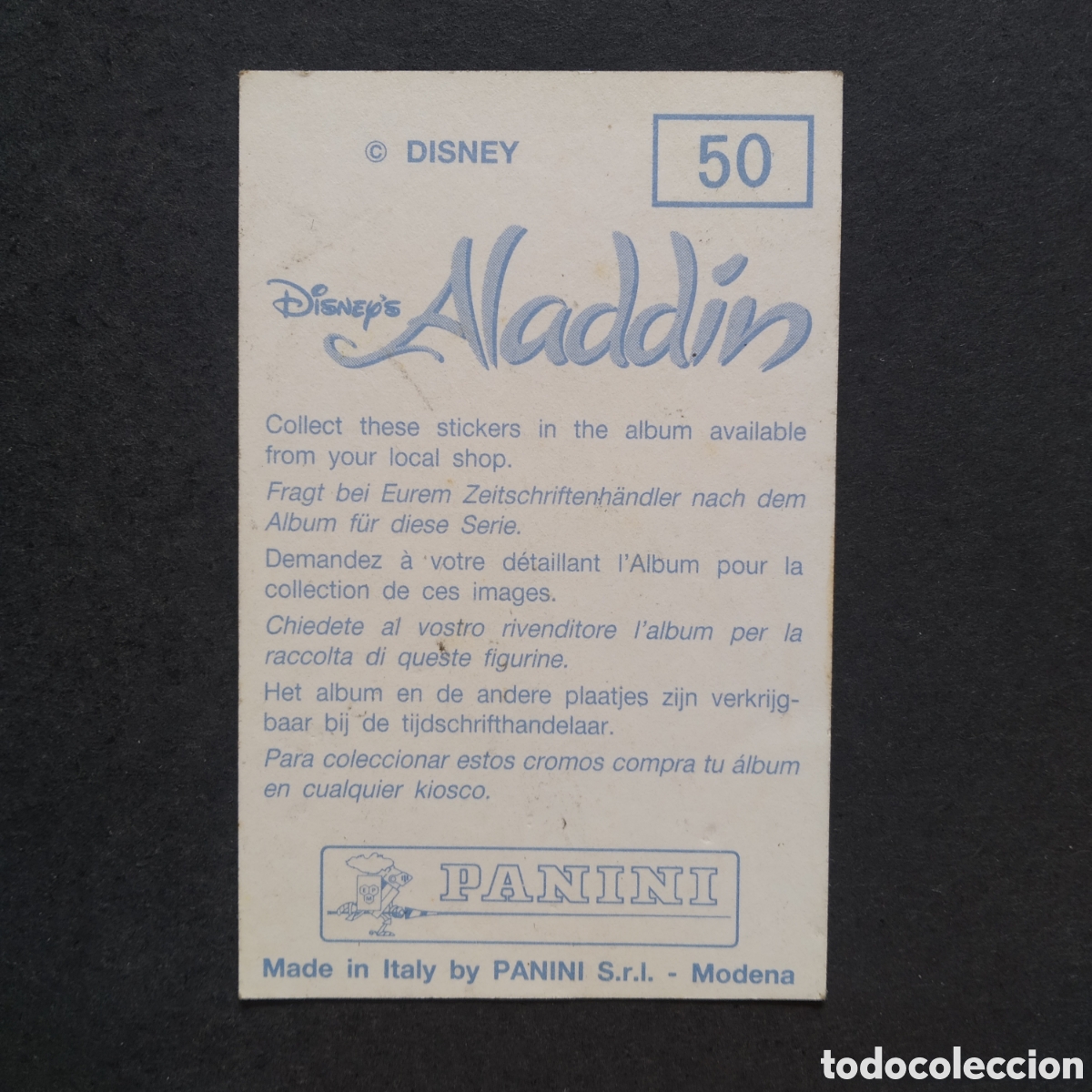 Coleccionismo cromos antiguos: CROMO - N&ordm; 050 - ALAD&Iacute;N - PANINI - Foto 2