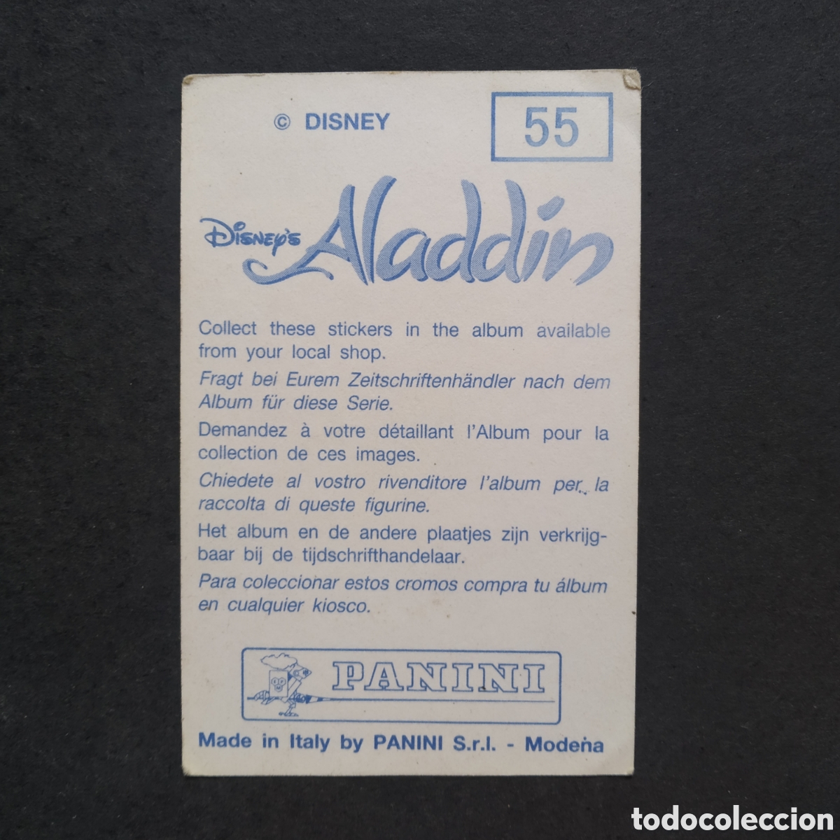 Coleccionismo cromos antiguos: CROMO - N&ordm; 055 - ALAD&Iacute;N - PANINI - Foto 2