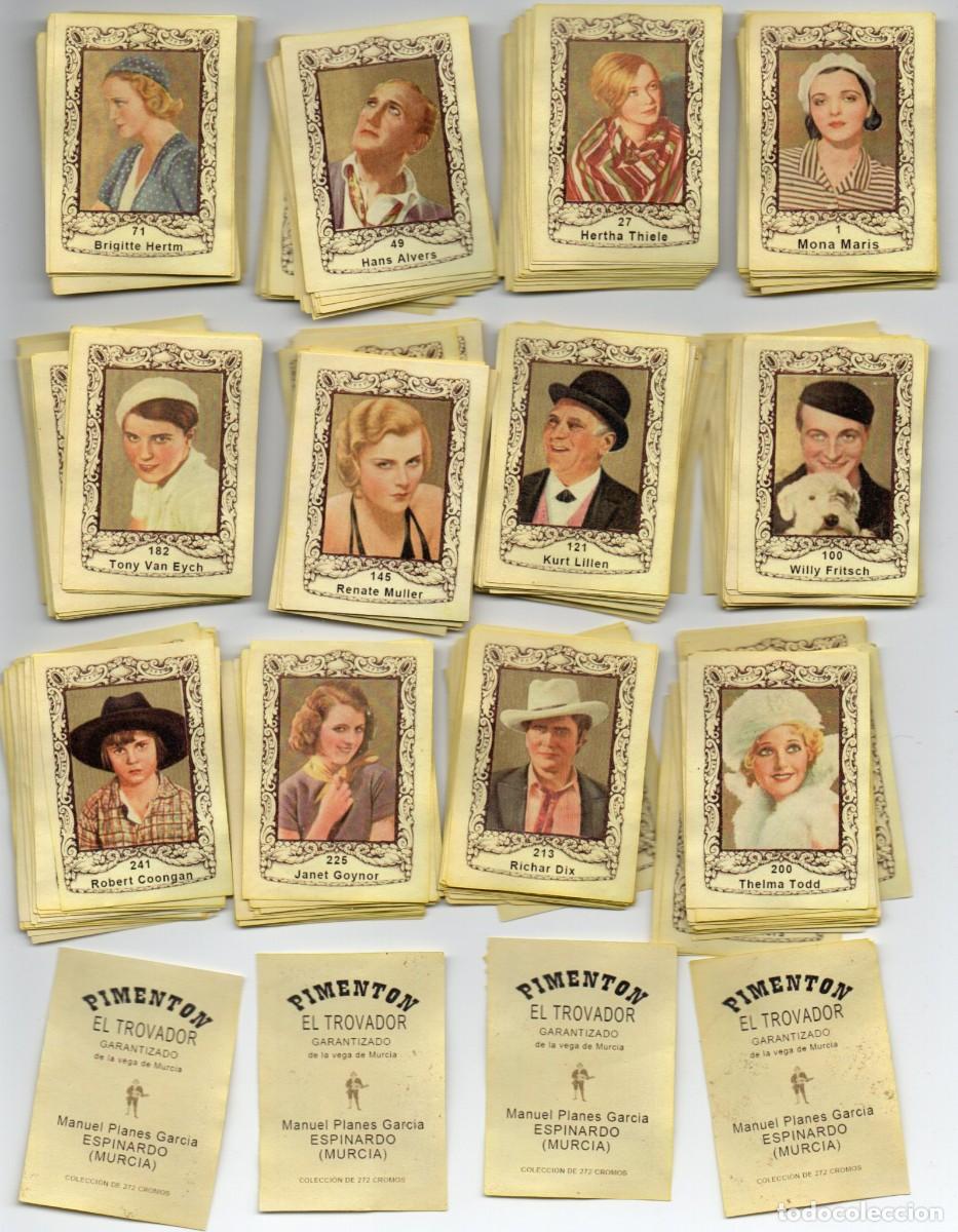 Coleccionismo cromos antiguos: ARTISTAS DE CINE,COLECCION COMPLETA 272 CROMOS. 1935, DE PIMENTON EL TROVADOR