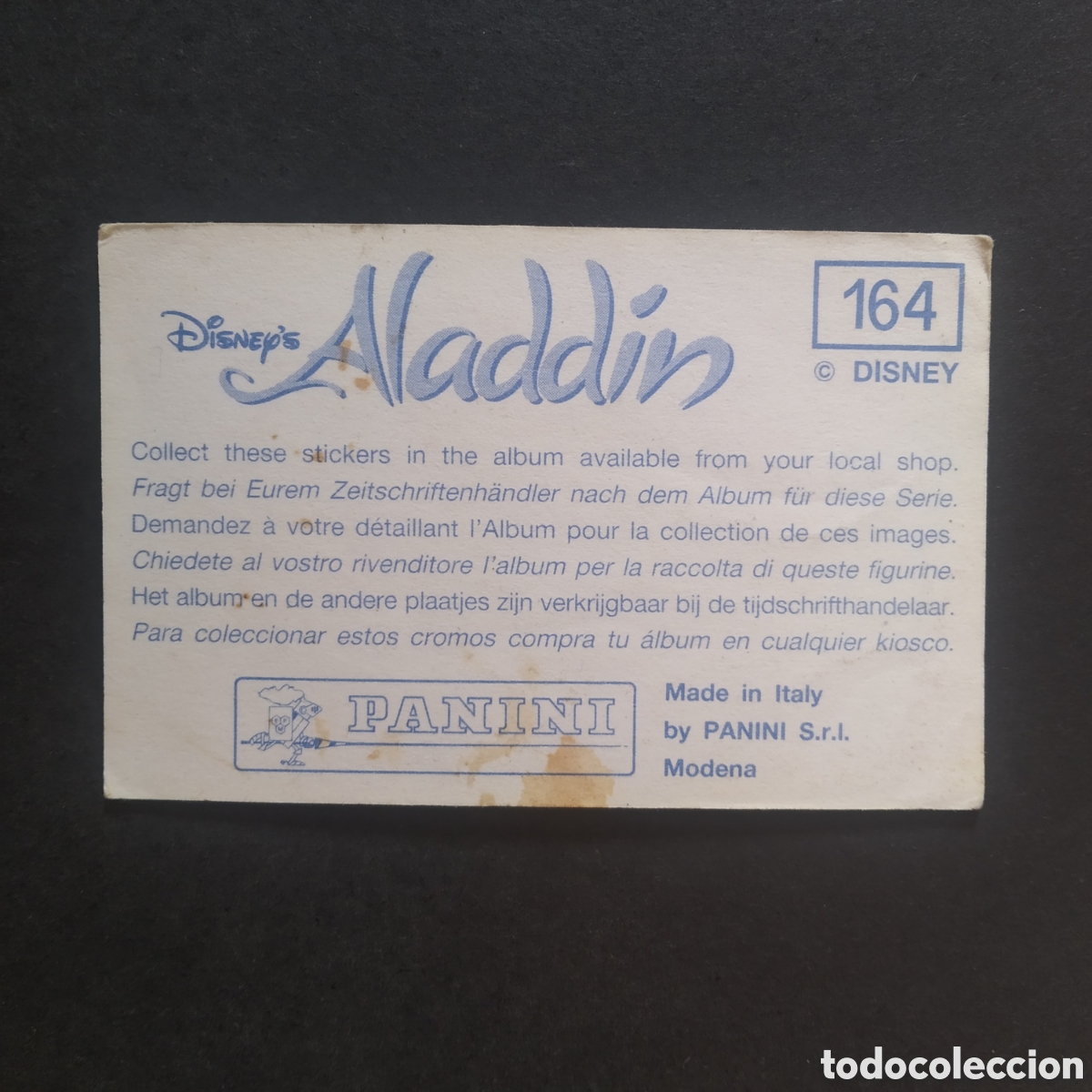 Coleccionismo cromos antiguos: CROMO - N&ordm; 164 - ALAD&Iacute;N - PANINI - Foto 2
