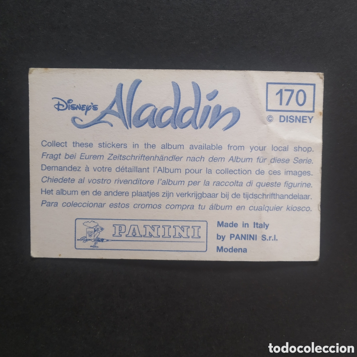 Coleccionismo cromos antiguos: CROMO - N&ordm; 170 - ALAD&Iacute;N - PANINI - Foto 2
