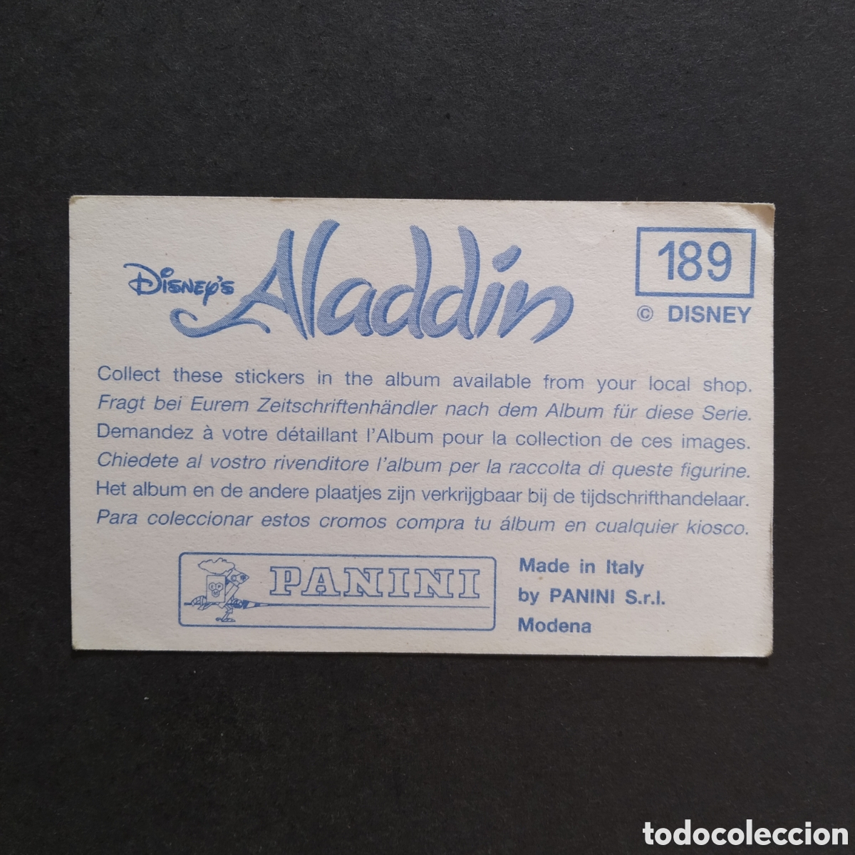 Coleccionismo cromos antiguos: CROMO - N&ordm; 189 - ALAD&Iacute;N - PANINI - Foto 2
