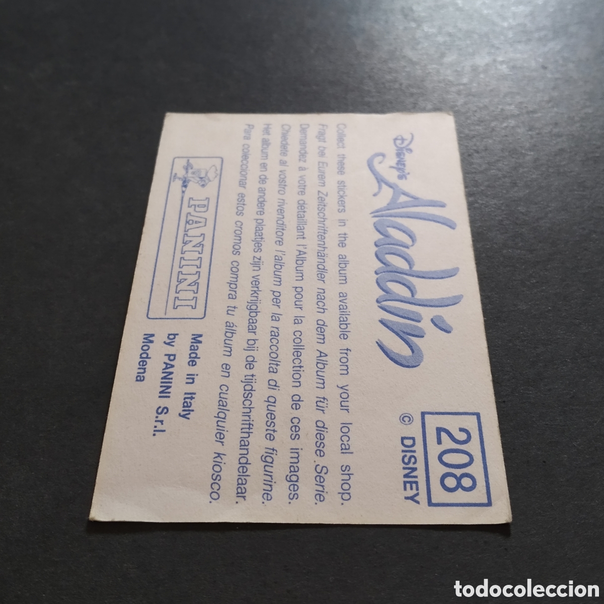 Coleccionismo cromos antiguos: CROMO - N&ordm; 208 - ALAD&Iacute;N - PANINI - Foto 5