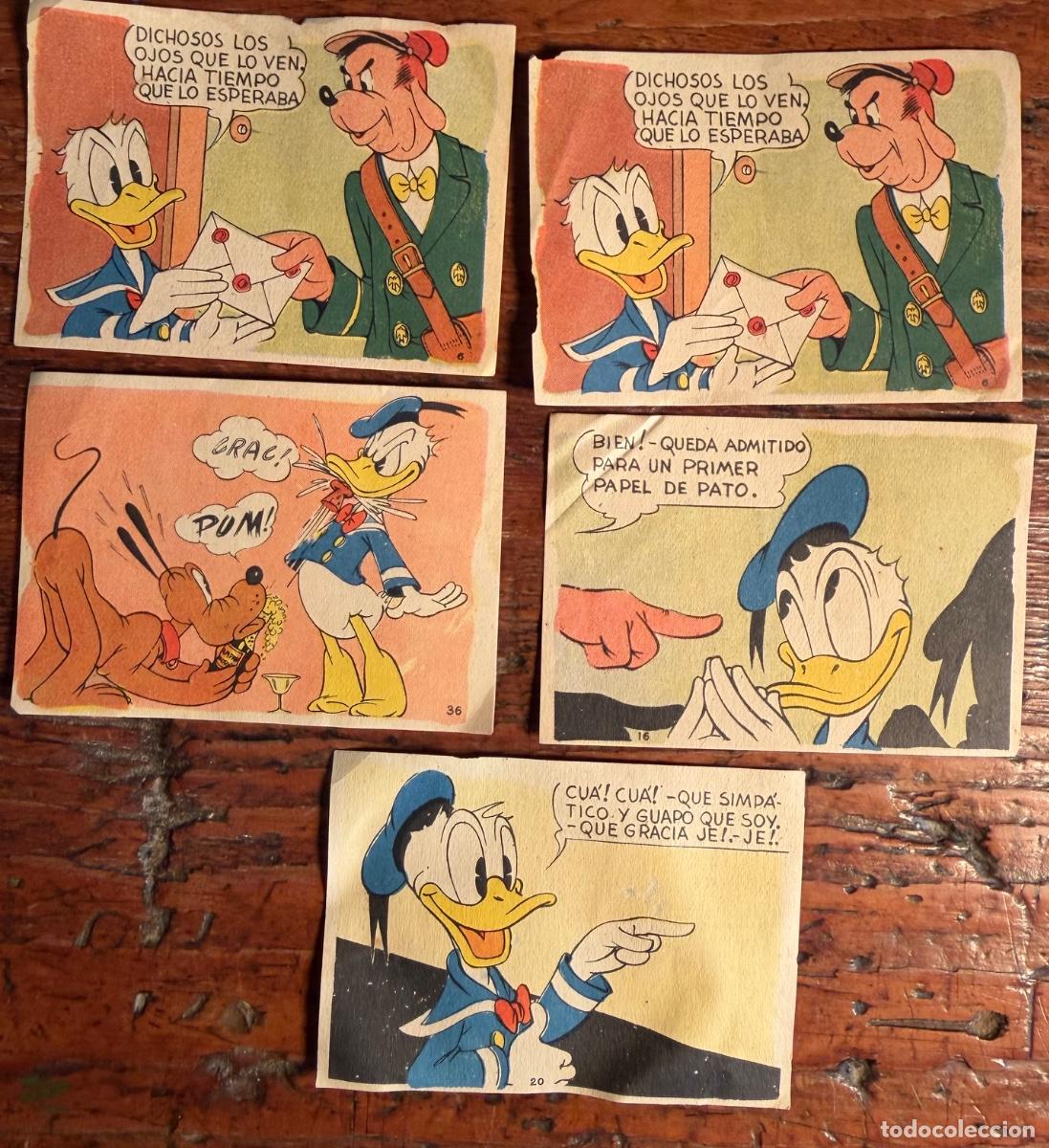 Coleccionismo cromos antiguos: 5 CROMOS PATO DONALD EN HOLLYWOOD. CHOCOLATES LLOVERAS