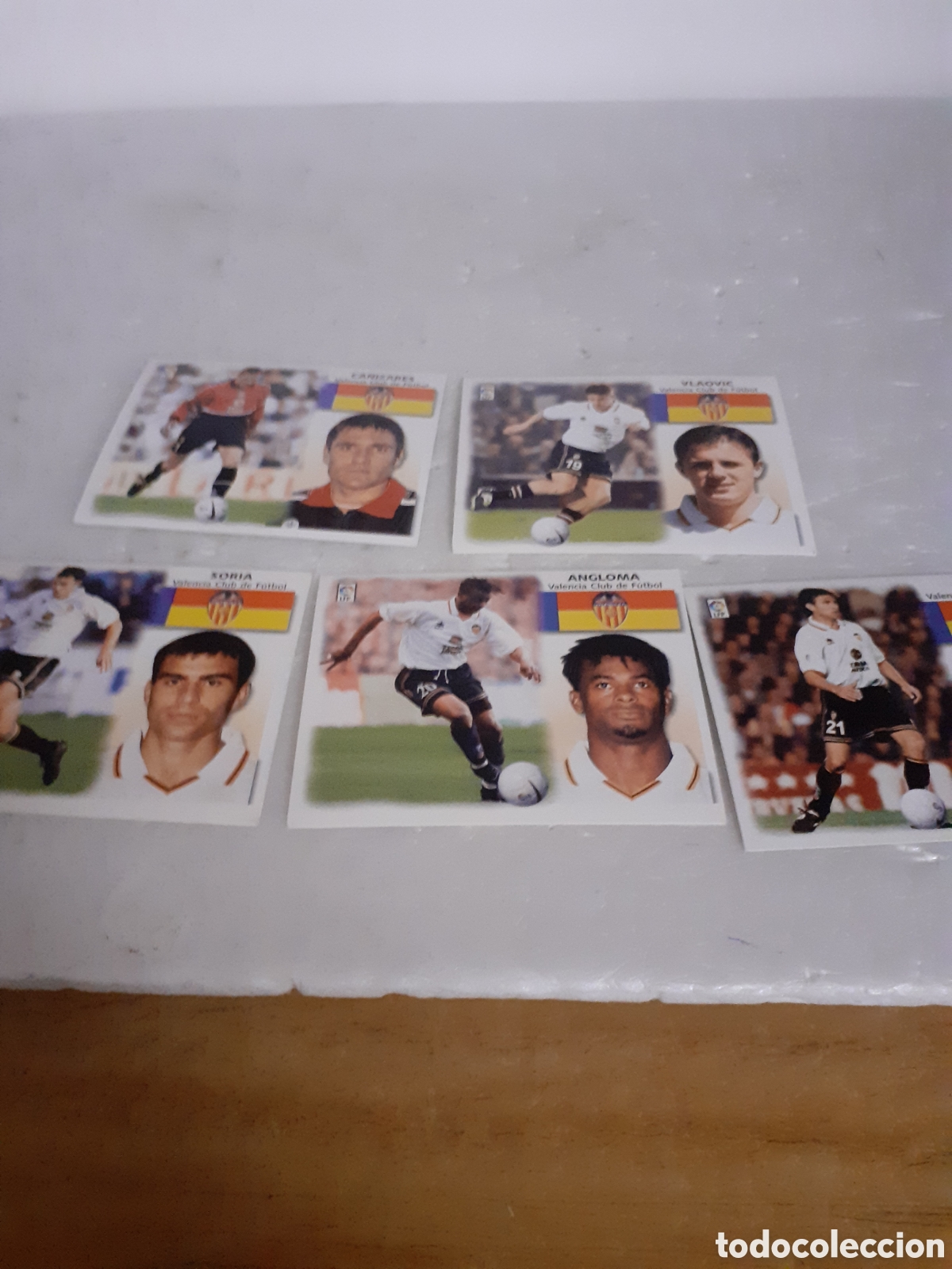 Coleccionismo cromos antiguos: EDIC ESTE LIGA 1999 2000 5 CROMOS SIN PEGAR VALENCIA