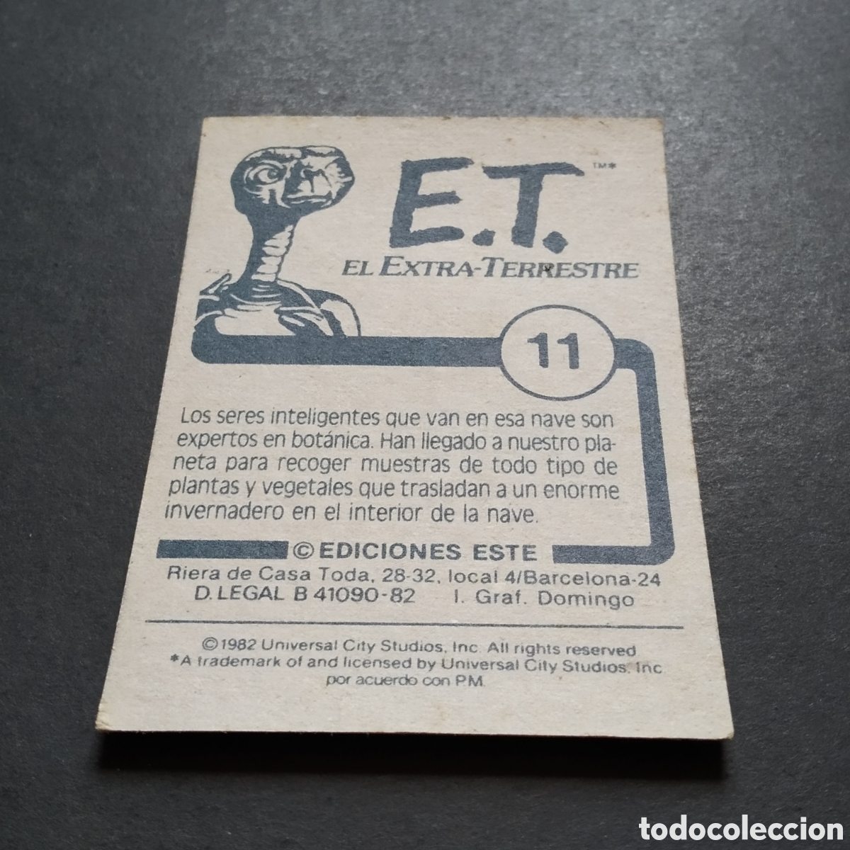 Coleccionismo cromos antiguos: CROMO - N&ordm; 011 - E.T. EL EXTRATERRESTRE - EDICIONES ESTE - A&Ntilde;O 1982 - Foto 5