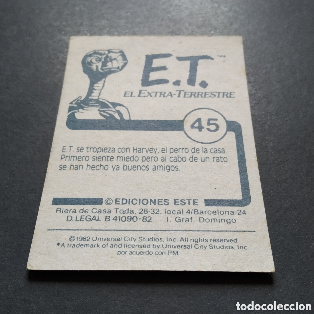 Coleccionismo cromos antiguos: CROMO - N&ordm; 045 - E.T. EL EXTRATERRESTRE - EDICIONES ESTE - A&Ntilde;O 1982 - Foto 5