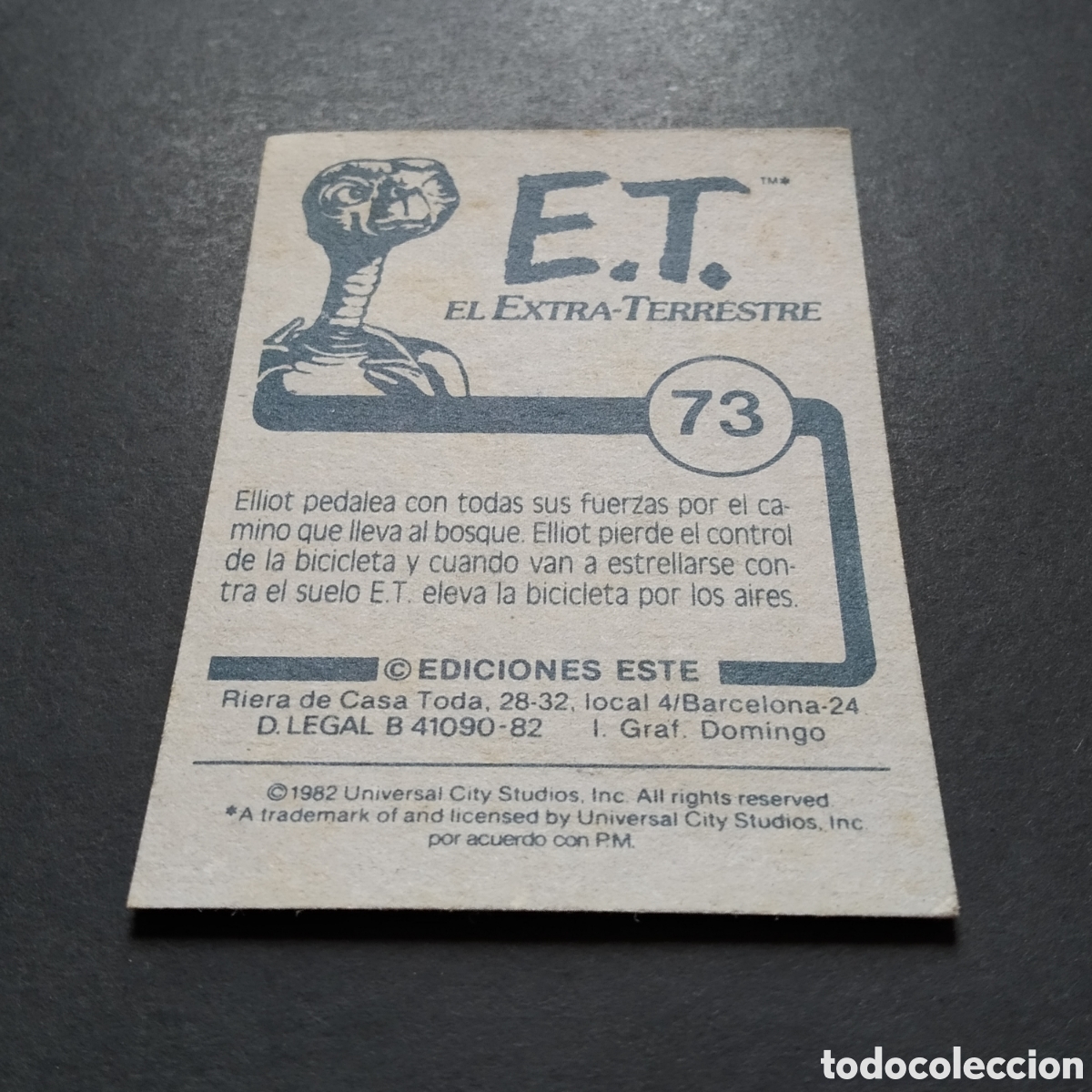 Coleccionismo cromos antiguos: CROMO - N&ordm; 073 - E.T. EL EXTRATERRESTRE - EDICIONES ESTE - A&Ntilde;O 1982 - Foto 5