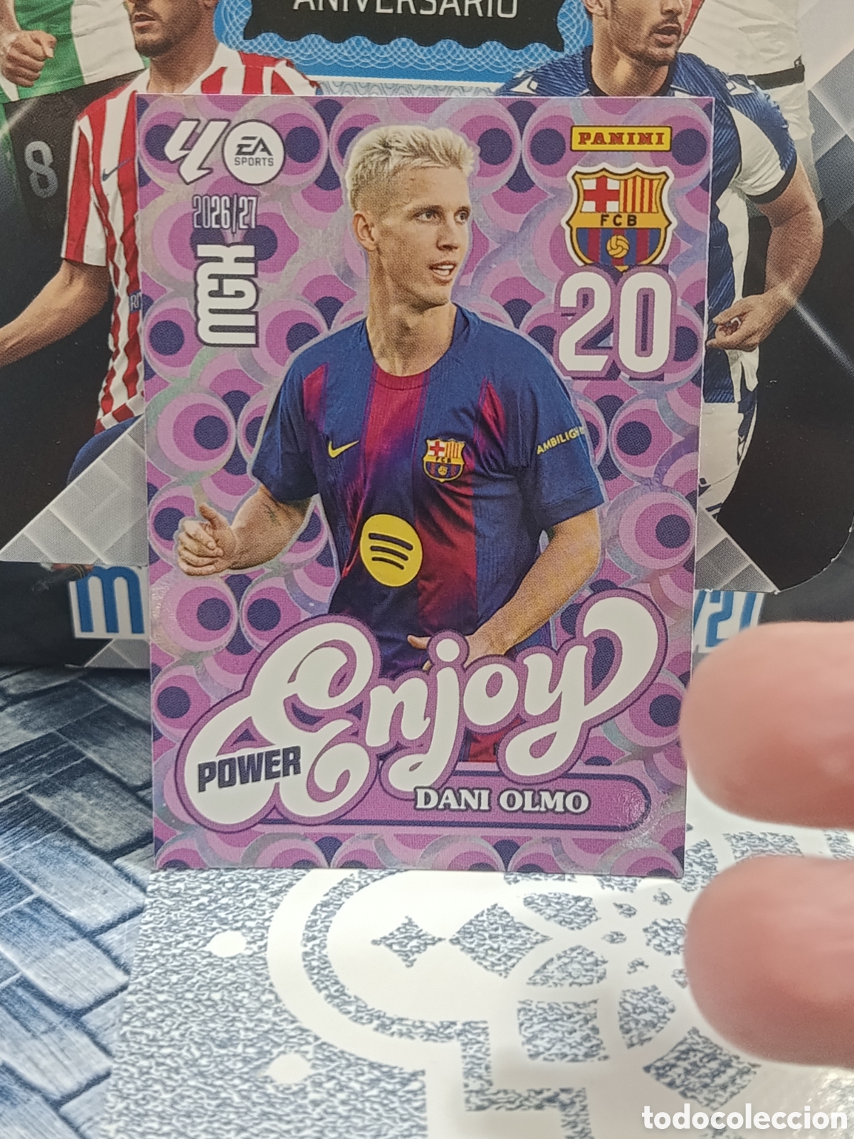 Collectionnisme Cartes &agrave; collectionner anciennes: DANI OLMO FC BARCELONA BAR&Ccedil;A ENJOY POWER 381 P LIGA MGK 26 27 2026 2027 PANINI