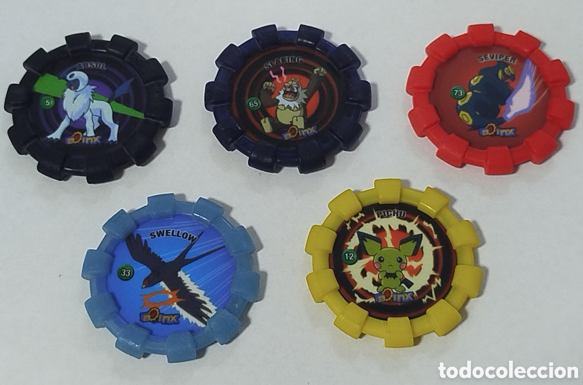 Coleccionismo cromos antiguos: Lote 5 Tazos Pok&eacute;mon Boinx Chipicao (2007)