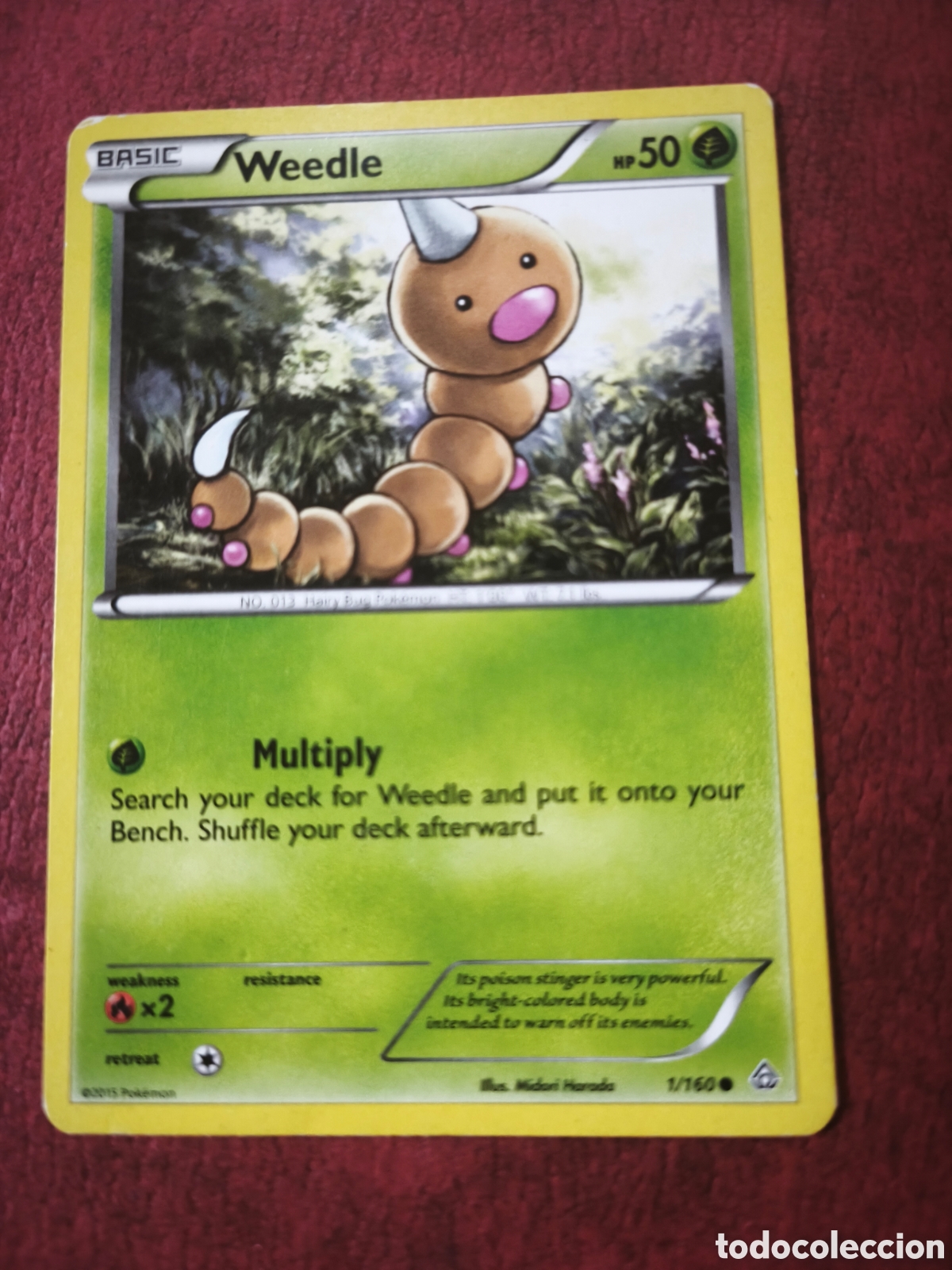 Coleccionismo cromos antiguos: Pokemon. 2015. Weedle &euro;1/160. Ingl&eacute;s