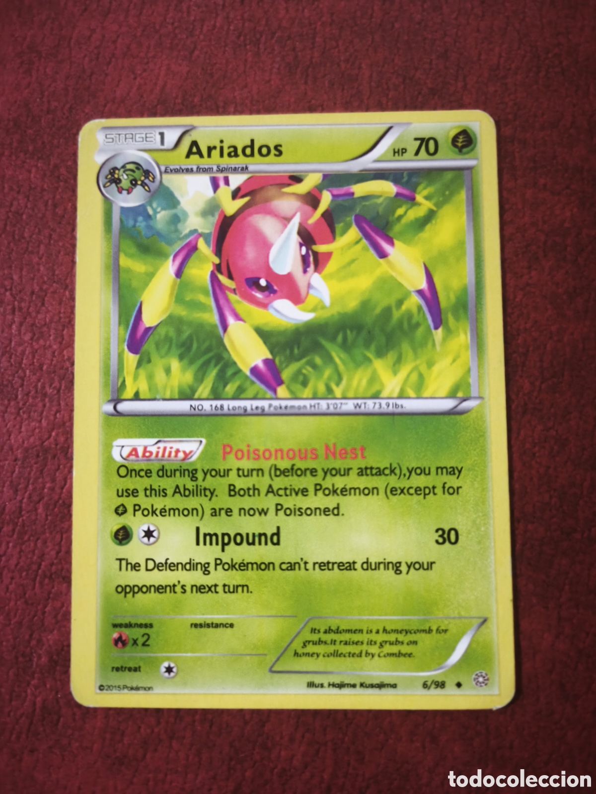 Coleccionismo cromos antiguos: Pokemon. 2015. Ariados #6/98. Ingl&eacute;s