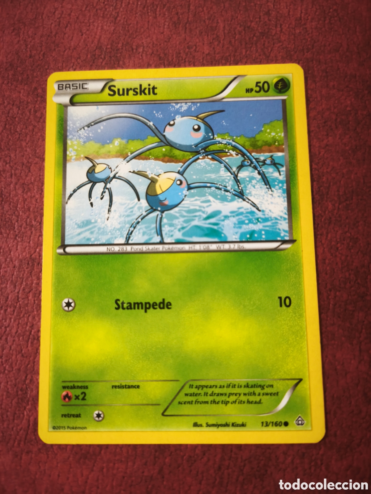 Coleccionismo cromos antiguos: Pokemon. 2015. Surskit #13/160. Ingl&eacute;s