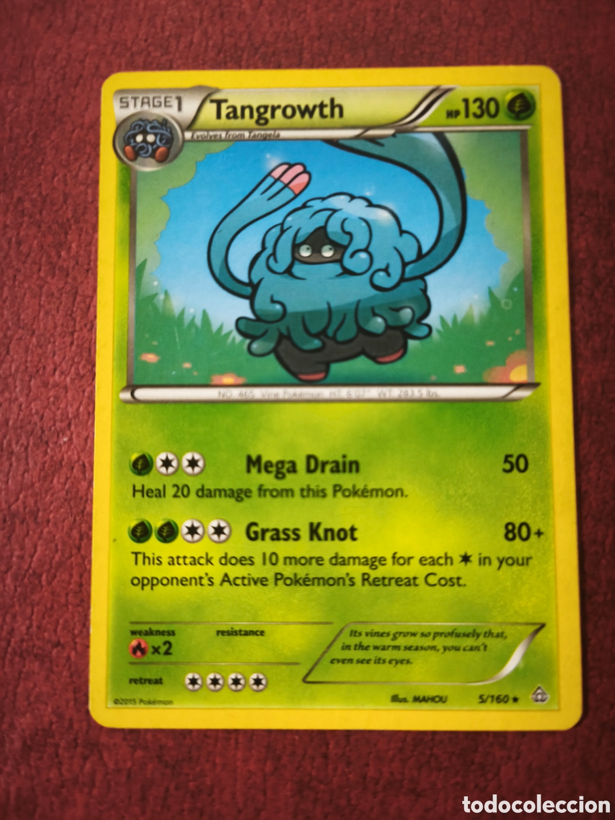 Coleccionismo cromos antiguos: Pokemon. 2015. Tangrowth #5/160. Ingl&eacute;s