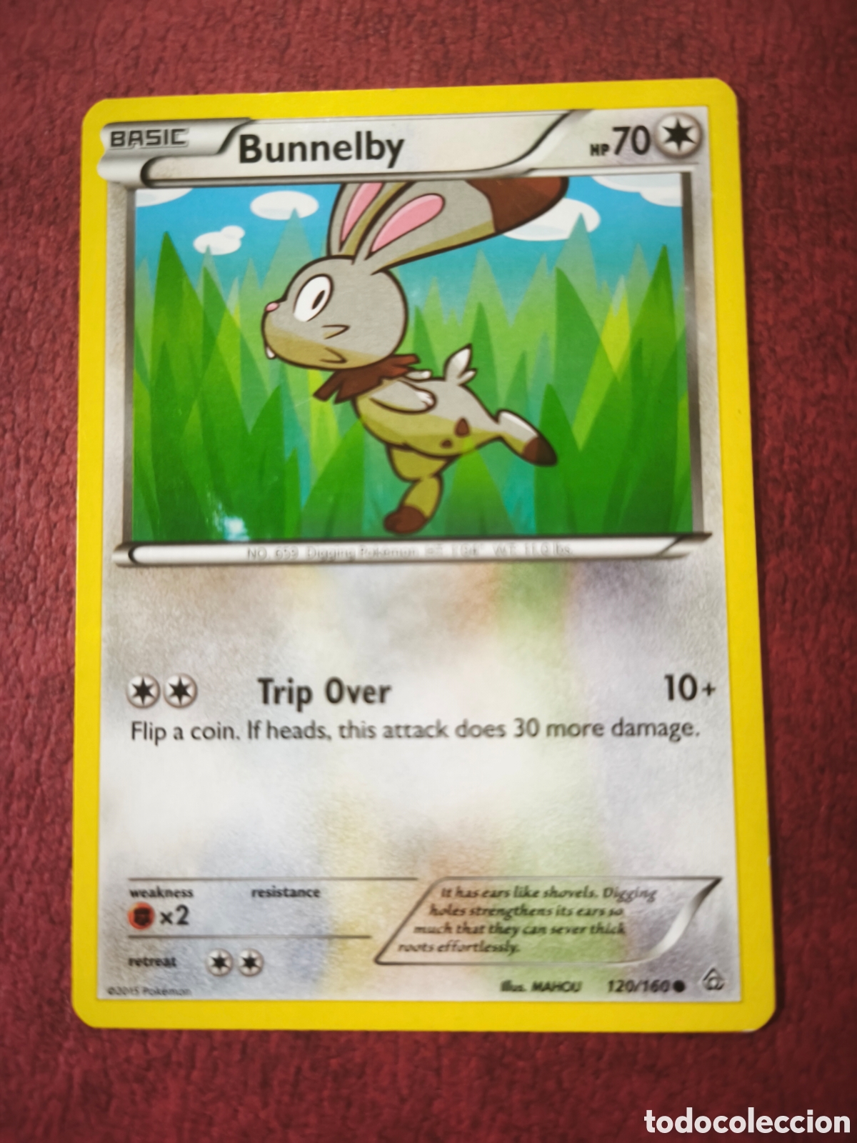 Coleccionismo cromos antiguos: Pokemon. 2015. Bunnelby #120/160. Ingl&eacute;s