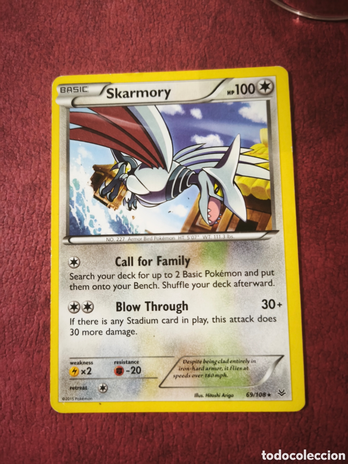 Coleccionismo cromos antiguos: Pokemon. 2015. Skarmory #69/108. Ingl&eacute;s