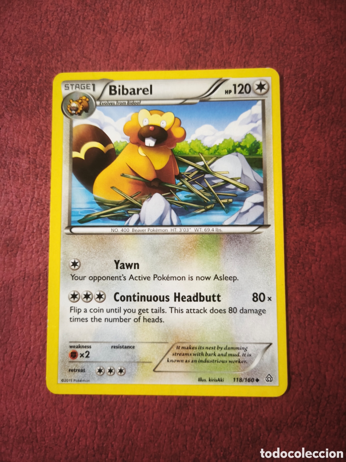 Coleccionismo cromos antiguos: Pokemon. 2015. Bibarel #118/160. Ingl&eacute;s