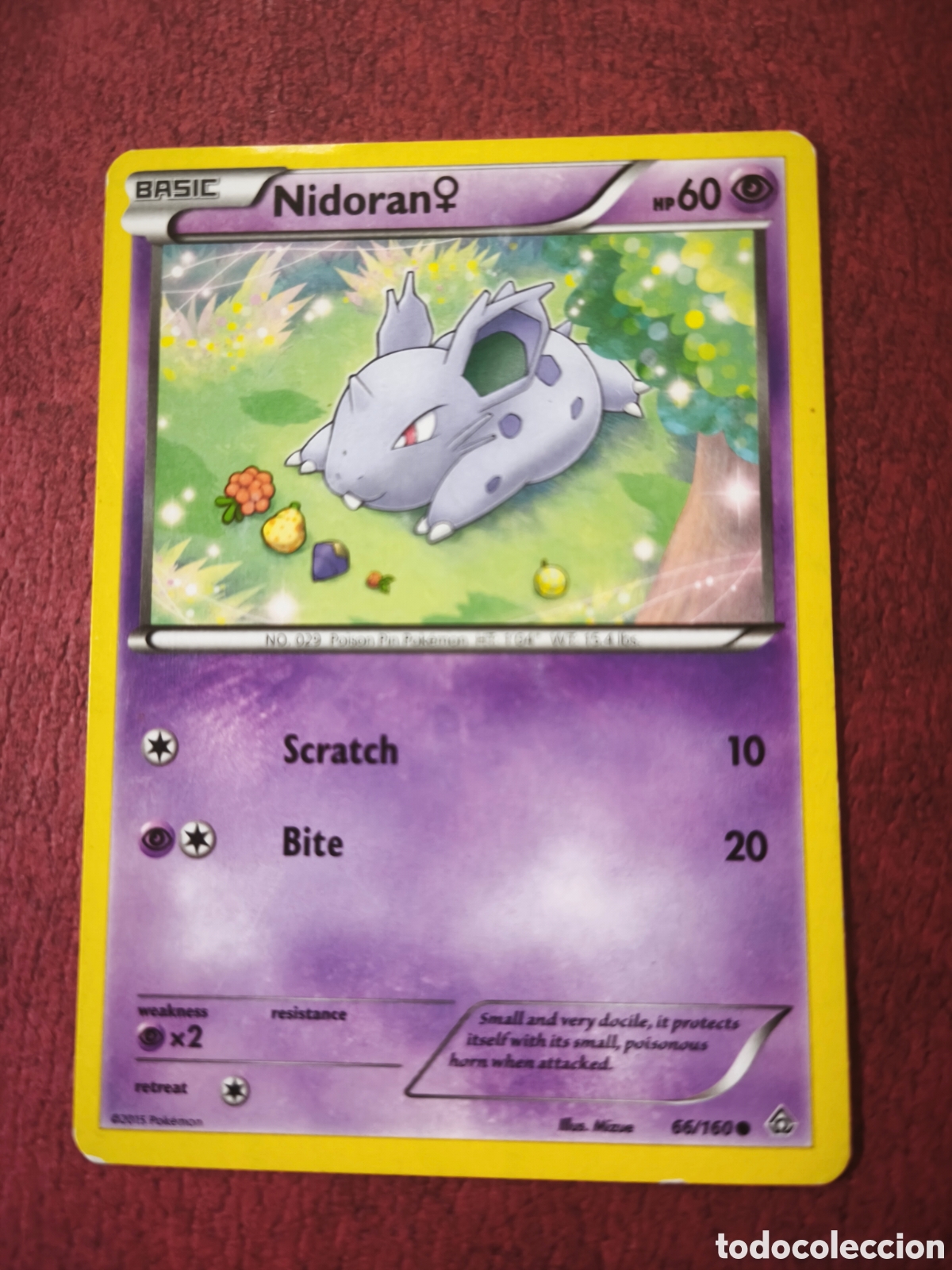 Coleccionismo cromos antiguos: Pokemon. 2015. Nidoran #66/160. Ingl&eacute;s