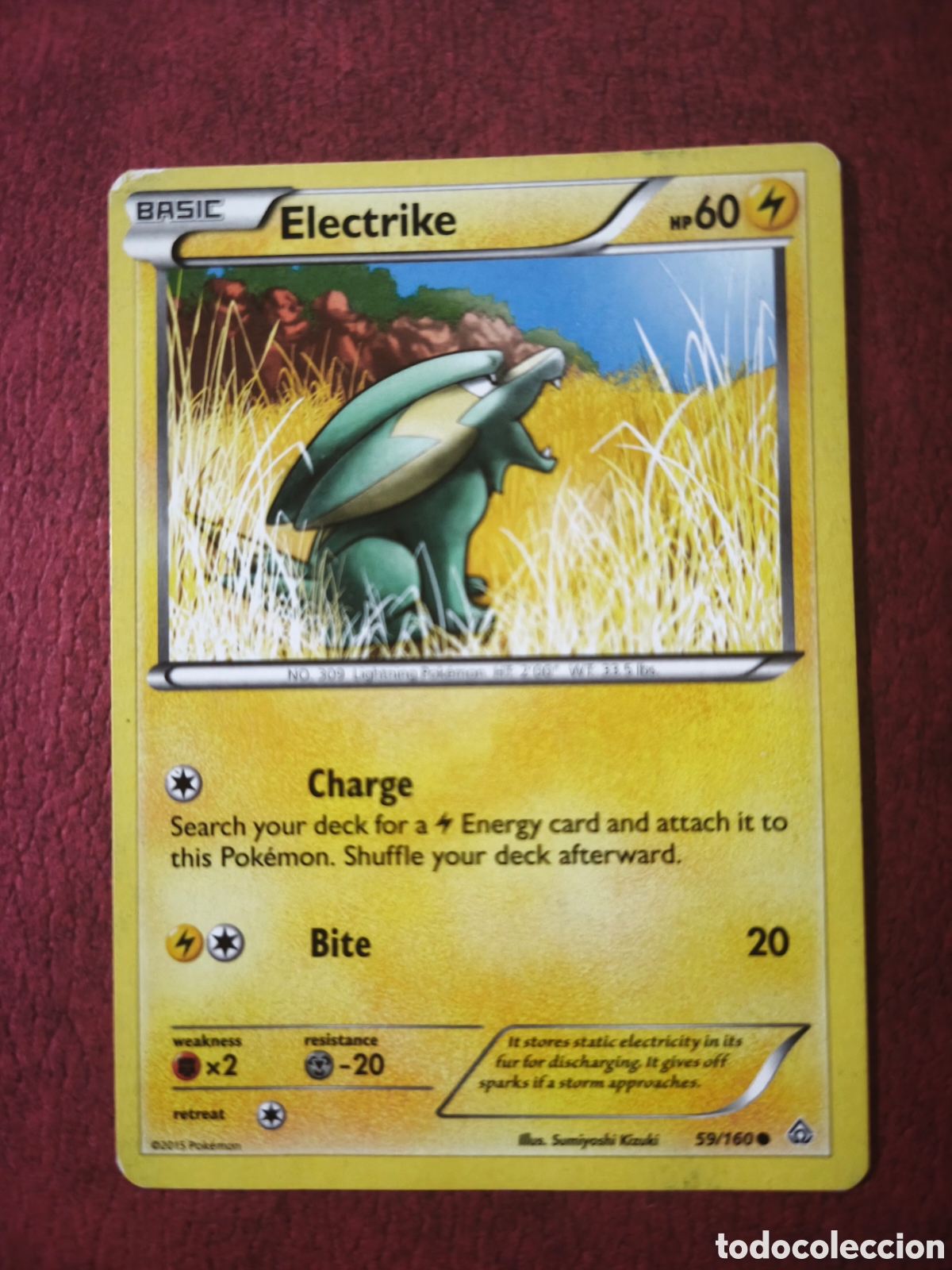 Coleccionismo cromos antiguos: Pokemon. 2015. Electrike #59/169. Ingl&eacute;s - Foto 1