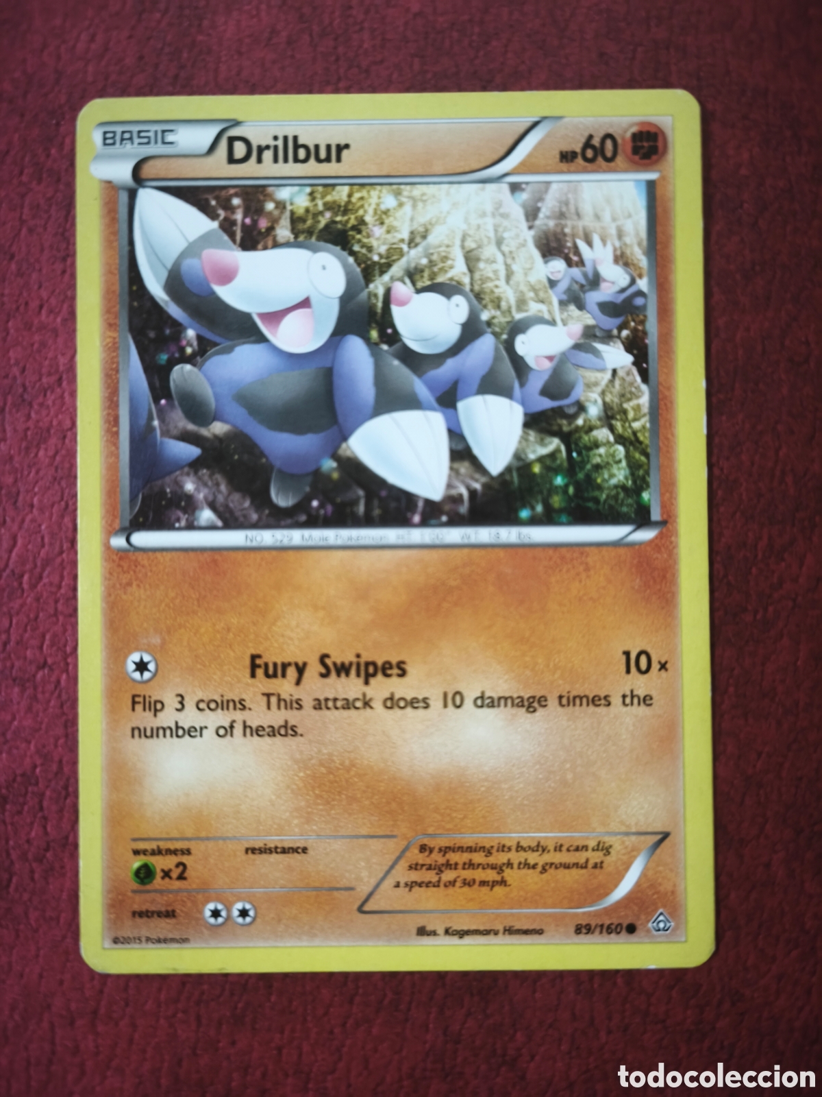 Coleccionismo cromos antiguos: Pokemon. 2015. Drilbur #89/160. Ingl&eacute;s