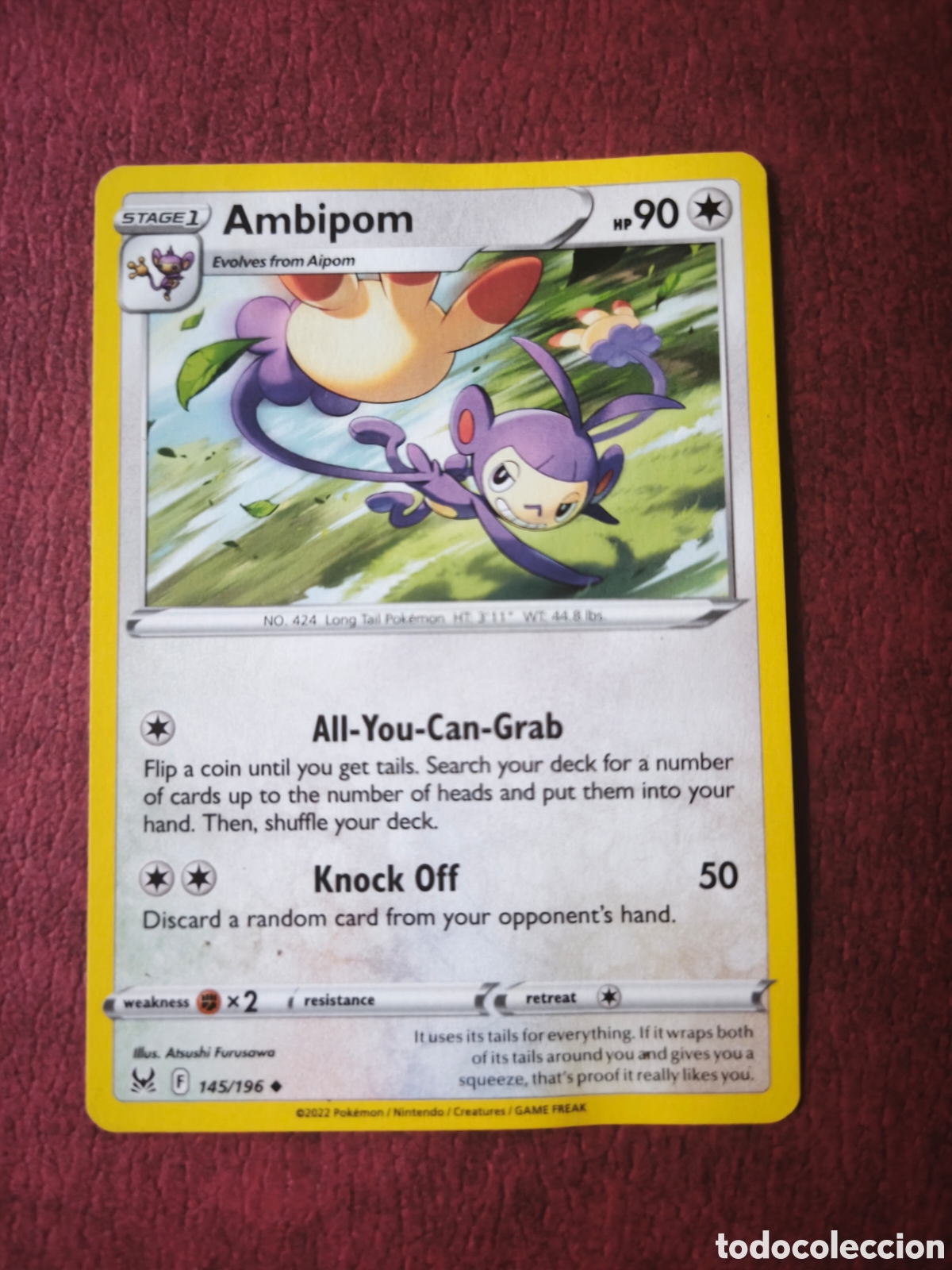 Coleccionismo cromos antiguos: Pokemon. 2022. Ambipom #145/196. Ingl&eacute;s
