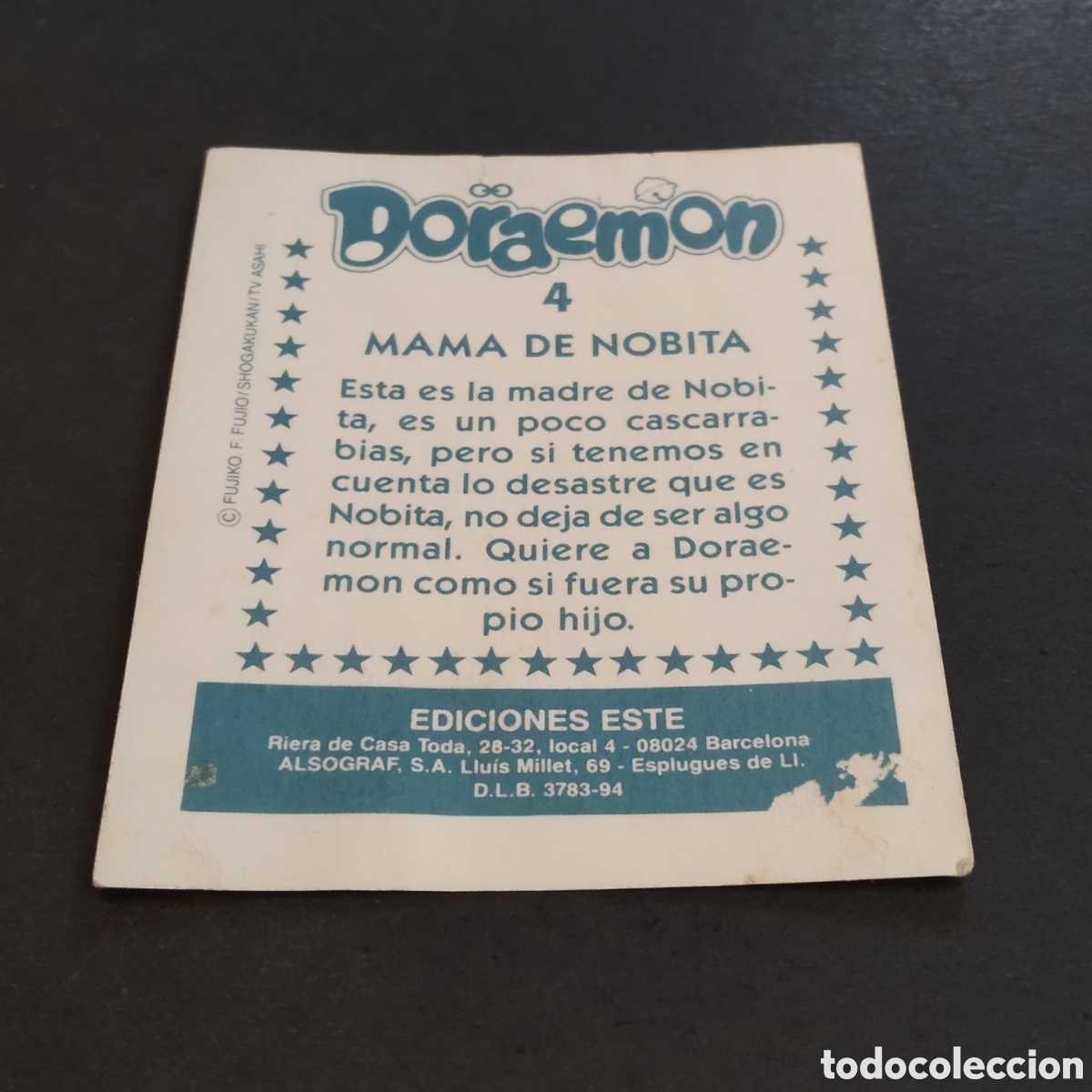 Coleccionismo cromos antiguos: CROMO - N&ordm; 004 - DORAEMON - EDICIONES ESTE - A&Ntilde;O 1994 - Foto 5
