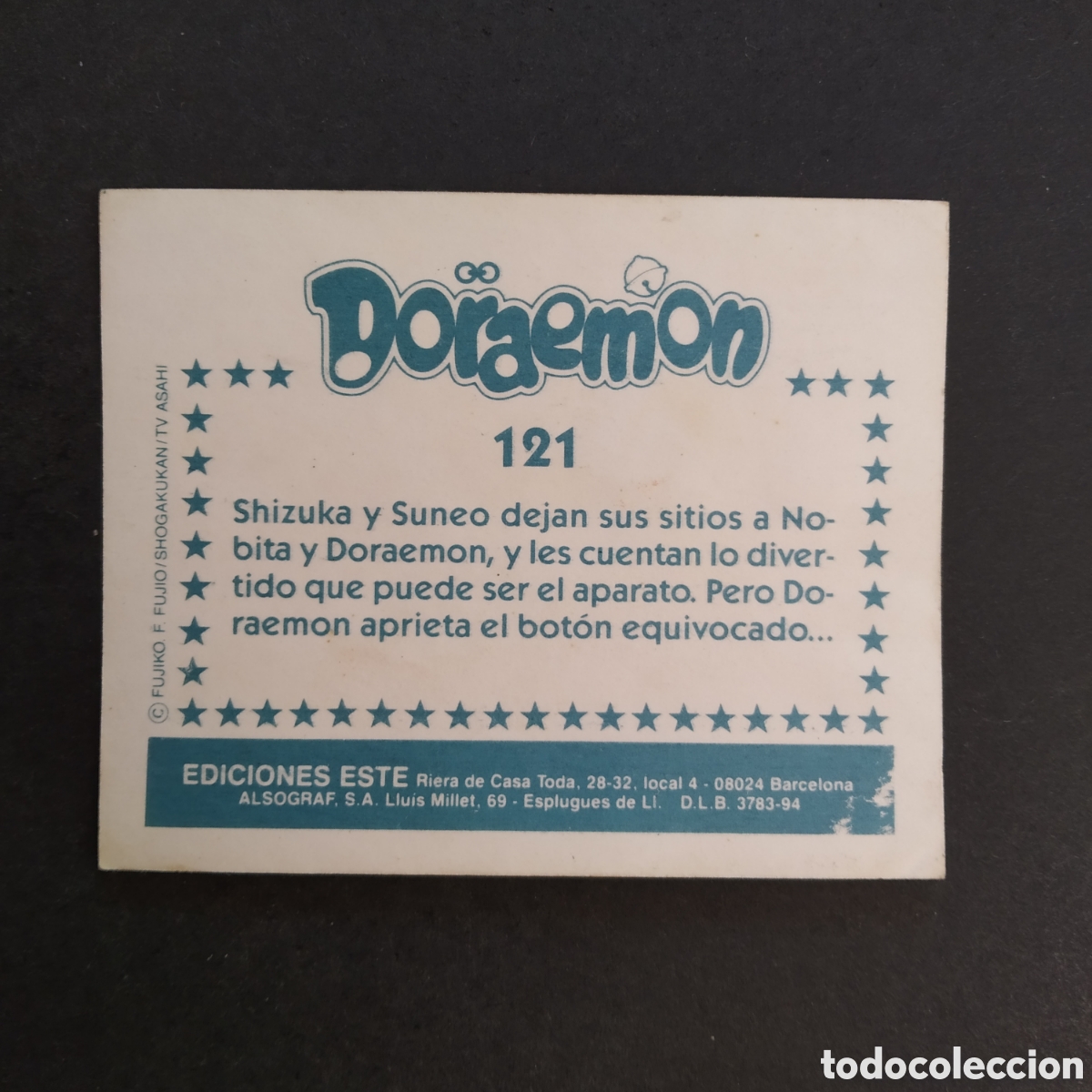 Coleccionismo cromos antiguos: CROMO - N&ordm; 121 - DORAEMON - EDICIONES ESTE - A&Ntilde;O 1994 - Foto 2