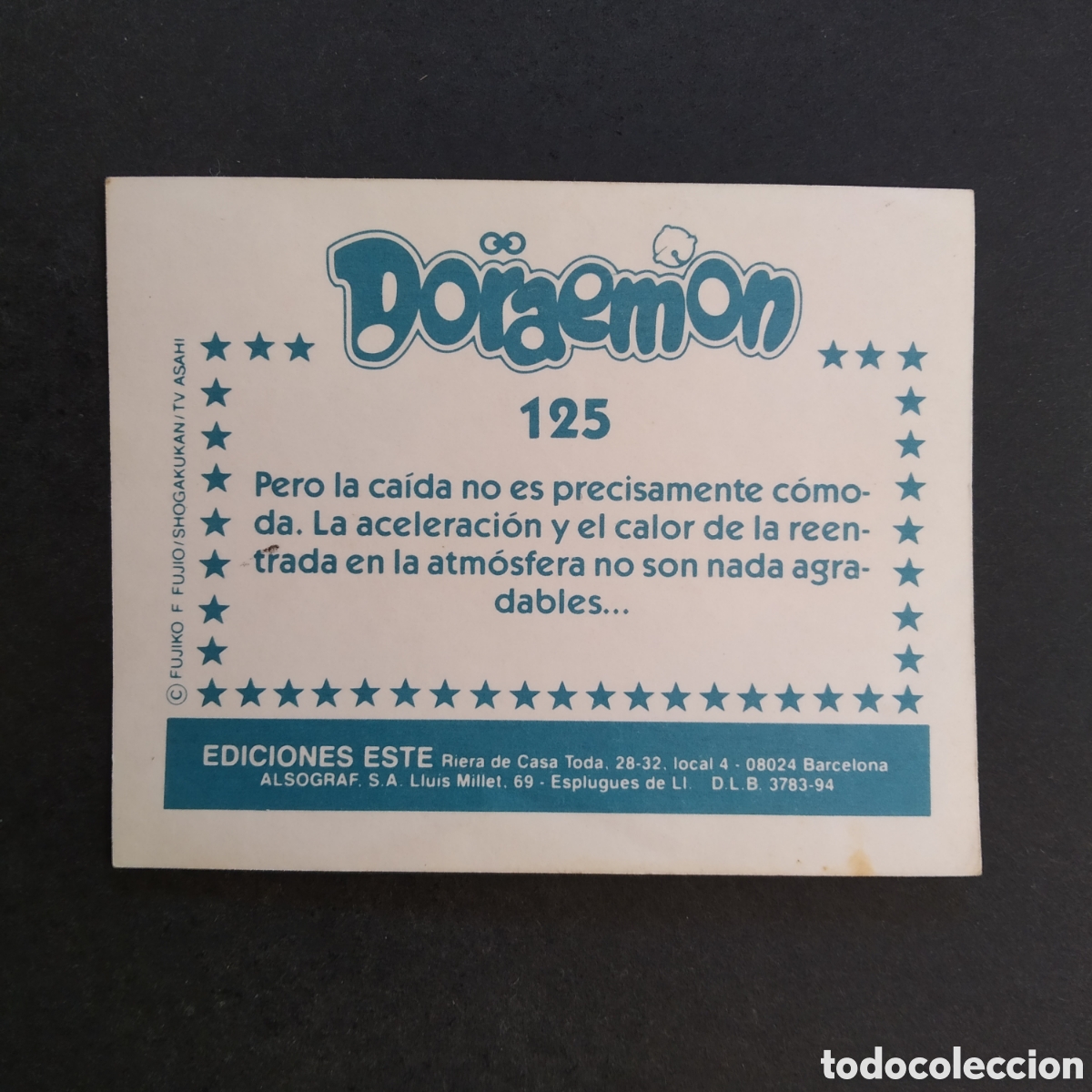 Coleccionismo cromos antiguos: CROMO - N&ordm; 125 - DORAEMON - EDICIONES ESTE - A&Ntilde;O 1994 - Foto 2