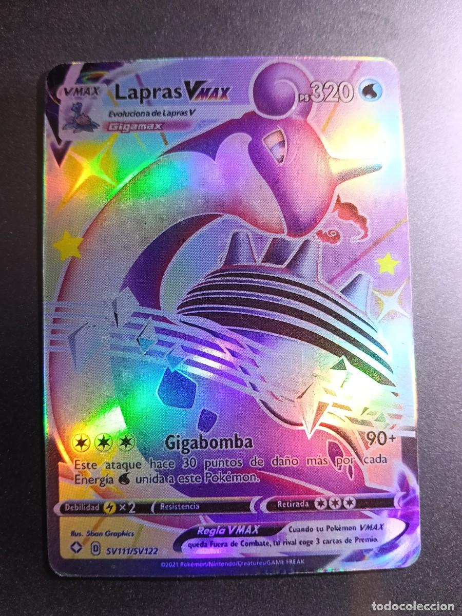 Coleccionismo cromos antiguos: CROMO CARTA LAPRAS VMAX SV111/SV122 GIGABOMBA BRILLANTE POKEMON 2021