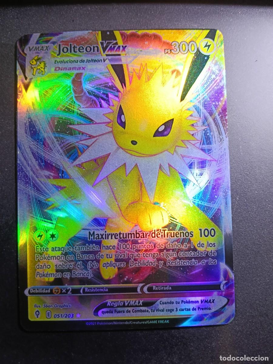 Cromo Carta Jolteon VMAX 51/203 Maxirretumbar de Truenos Brillante Pokemon 2021
