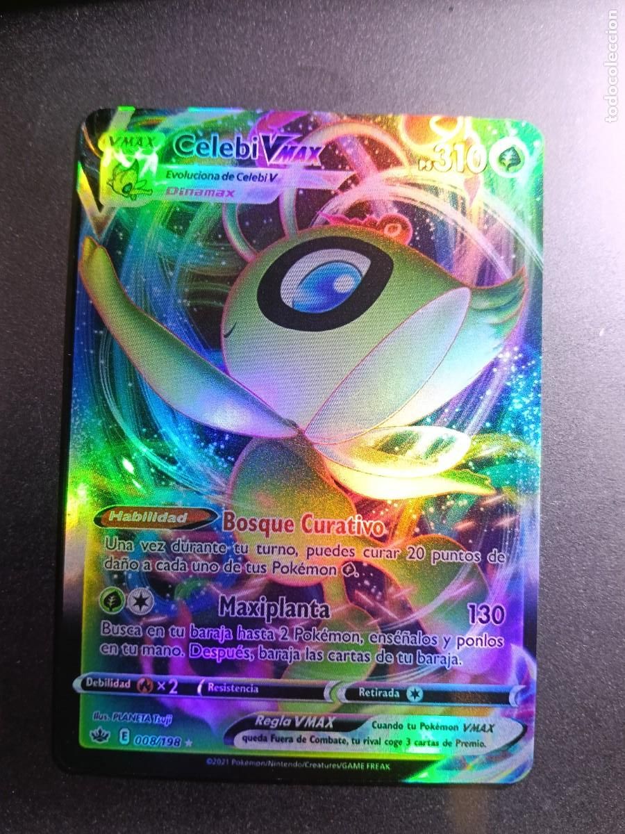 Coleccionismo cromos antiguos: CROMO CARTA CELEBI VMAX 8/198 BOSQUE CURATIVO MAXIPLANTA BRILLANTE POKEMON 2021