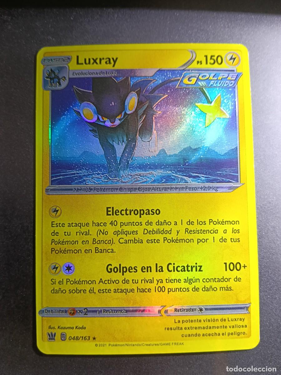 Coleccionismo cromos antiguos: CROMO CARTA LUXRAY 48/163 ELECTROPASO GOLPES EN LA CICATRIZ GOLPE FLUIDO BRILLANTE POKEMON 2021