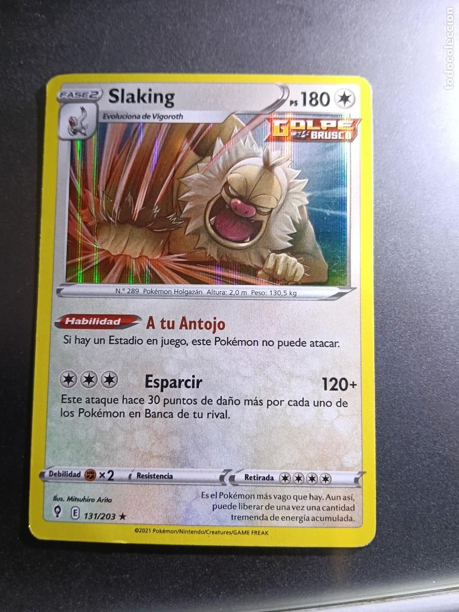 Coleccionismo cromos antiguos: CROMO CARTA SLAKING 131/203 A TU ANTOJO ESPARCIR GOLPE BRUSCO BRILLANTE POKEMON 2021