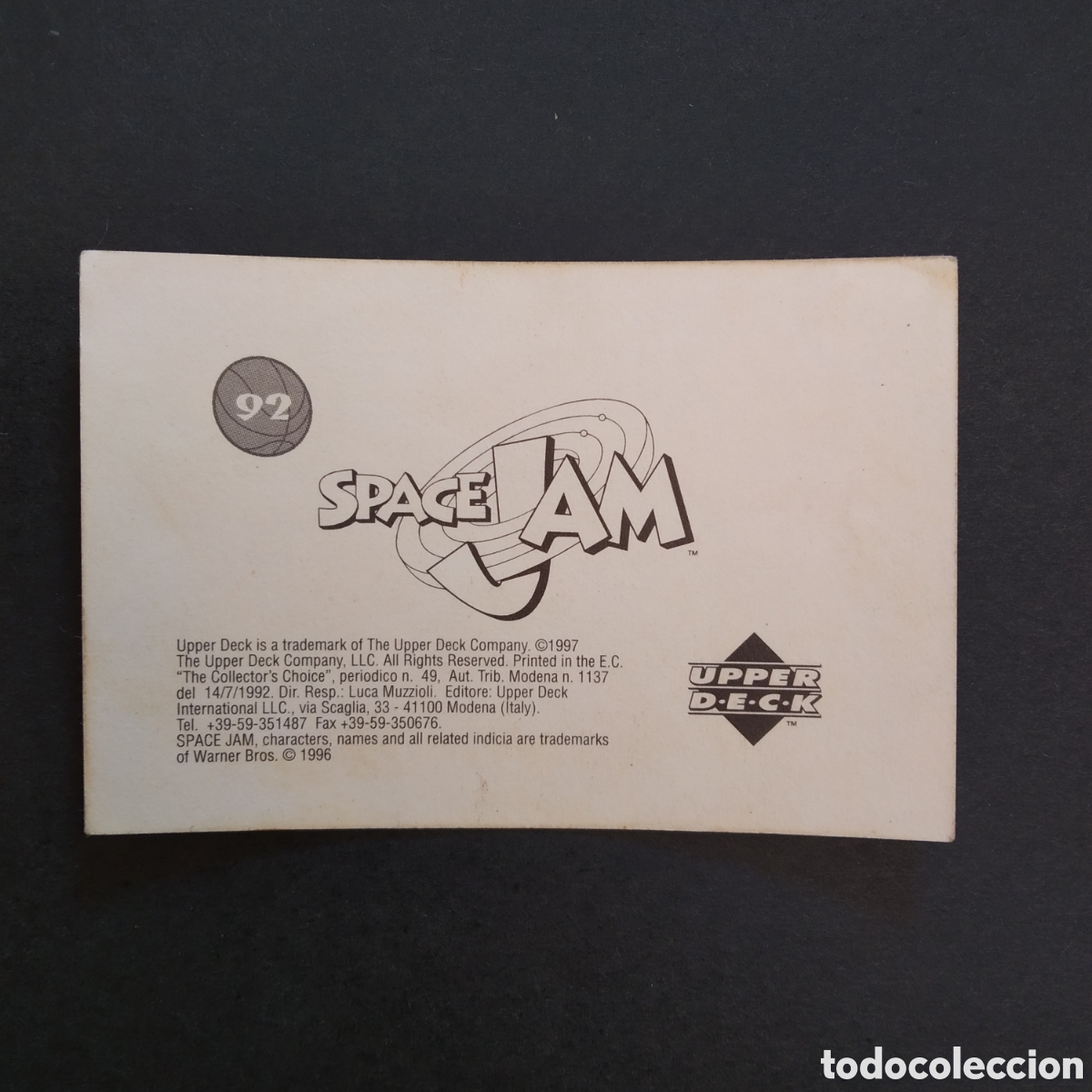 Coleccionismo cromos antiguos: CROMO - N&ordm; 092 - SPACE JAM - UPPER DECK - A&Ntilde;O 1996 - Foto 2