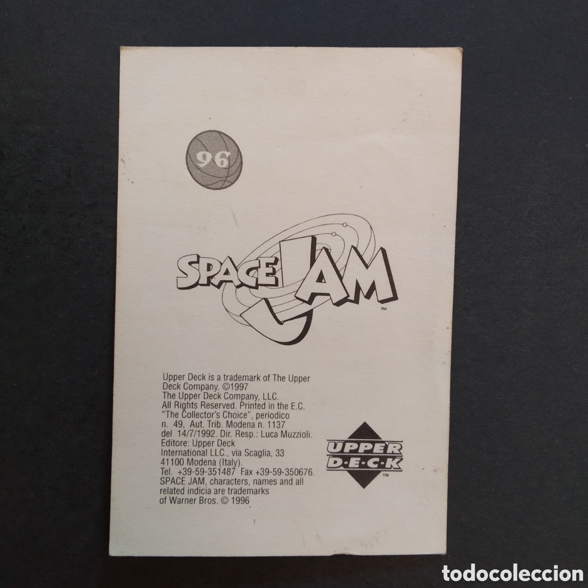 Coleccionismo cromos antiguos: CROMO - N&ordm; 096 - SPACE JAM - UPPER DECK - A&Ntilde;O 1996 - Foto 2