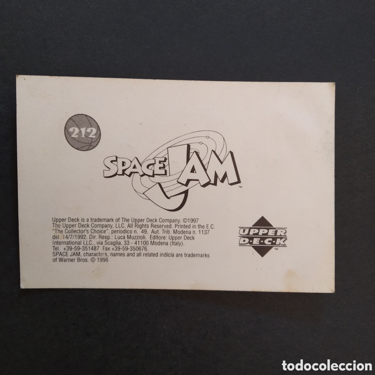 Coleccionismo cromos antiguos: CROMO - N&ordm; 212 - SPACE JAM - UPPER DECK - A&Ntilde;O 1996 - Foto 2
