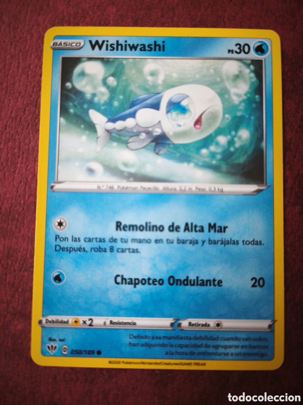 Coleccionismo cromos antiguos: Pokemon. 2020. Wishiwashi #50/189. Espa&ntilde;ol