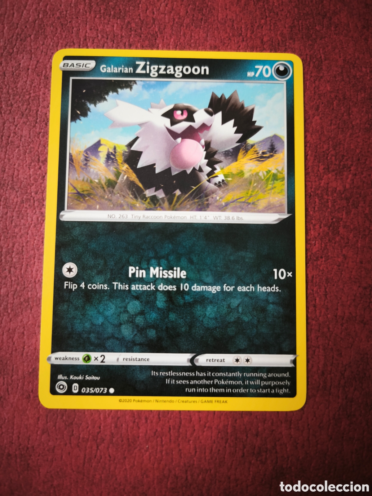 Coleccionismo cromos antiguos: Pokemon. 2020. Zigzagoon #35/73. Ingl&eacute;s - Foto 1