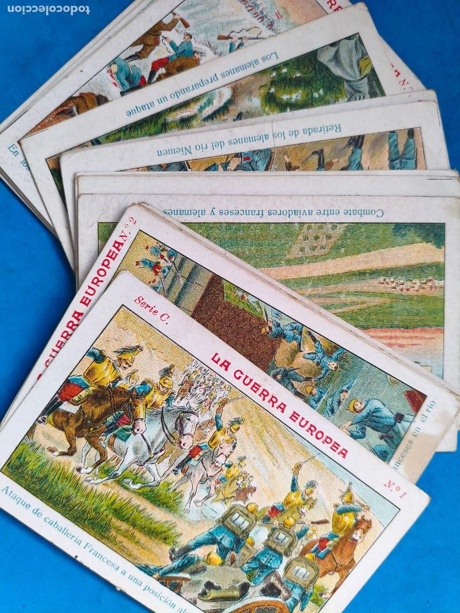 Coleccionismo cromos antiguos: Lote cromos La Guerra Europea. Serie C. Incompleta. Chocolate Juncosa. Barcelona.