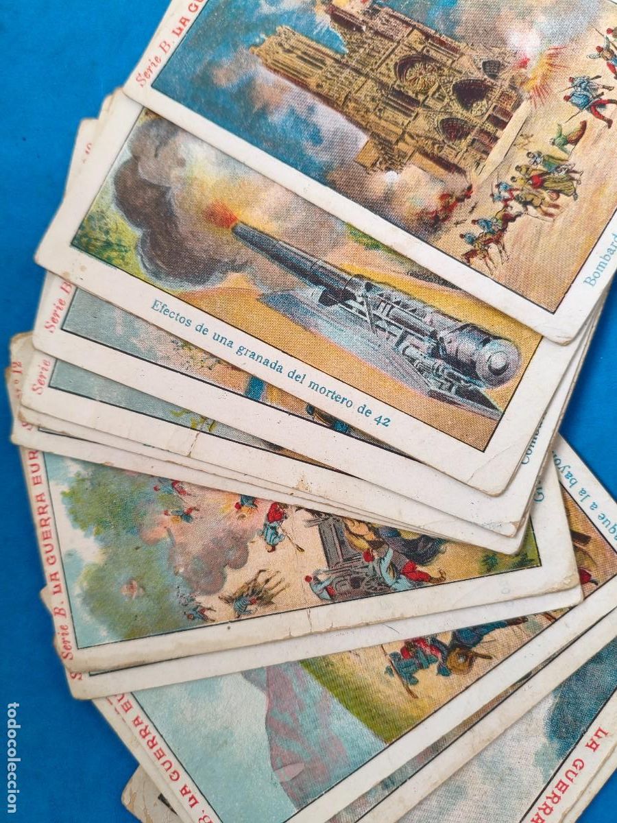 Coleccionismo cromos antiguos: Lote cromos La Guerra Europea. Serie B. Incompleta. Chocolate Juncosa. Barcelona.