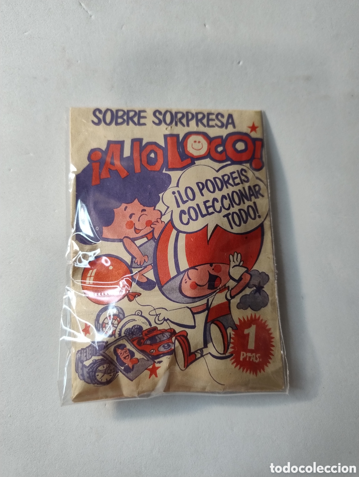 Coleccionismo cromos antiguos: M69 ANTIGUO SOBRE SORPRESA SIN ABRIR DE 1 PTA A LO LOCO UNA JOYA